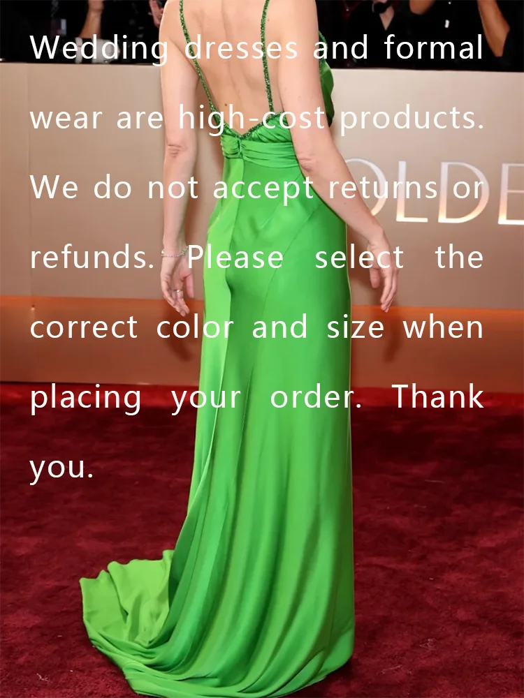 Classic V-Neck Green Backless Pleat Sleeveless Straight Formal Evening Dresses Celebrity Dress Customized