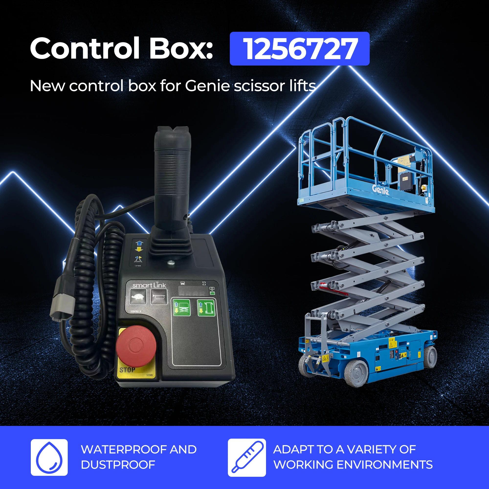 Caixa de controle 1256727GT para Genie Lift Gen 6 GR-12, GR-15, GR-20, GRC-12, GS-1930/1932/3246/1530/1532/4047/2032/2046/2632/2646