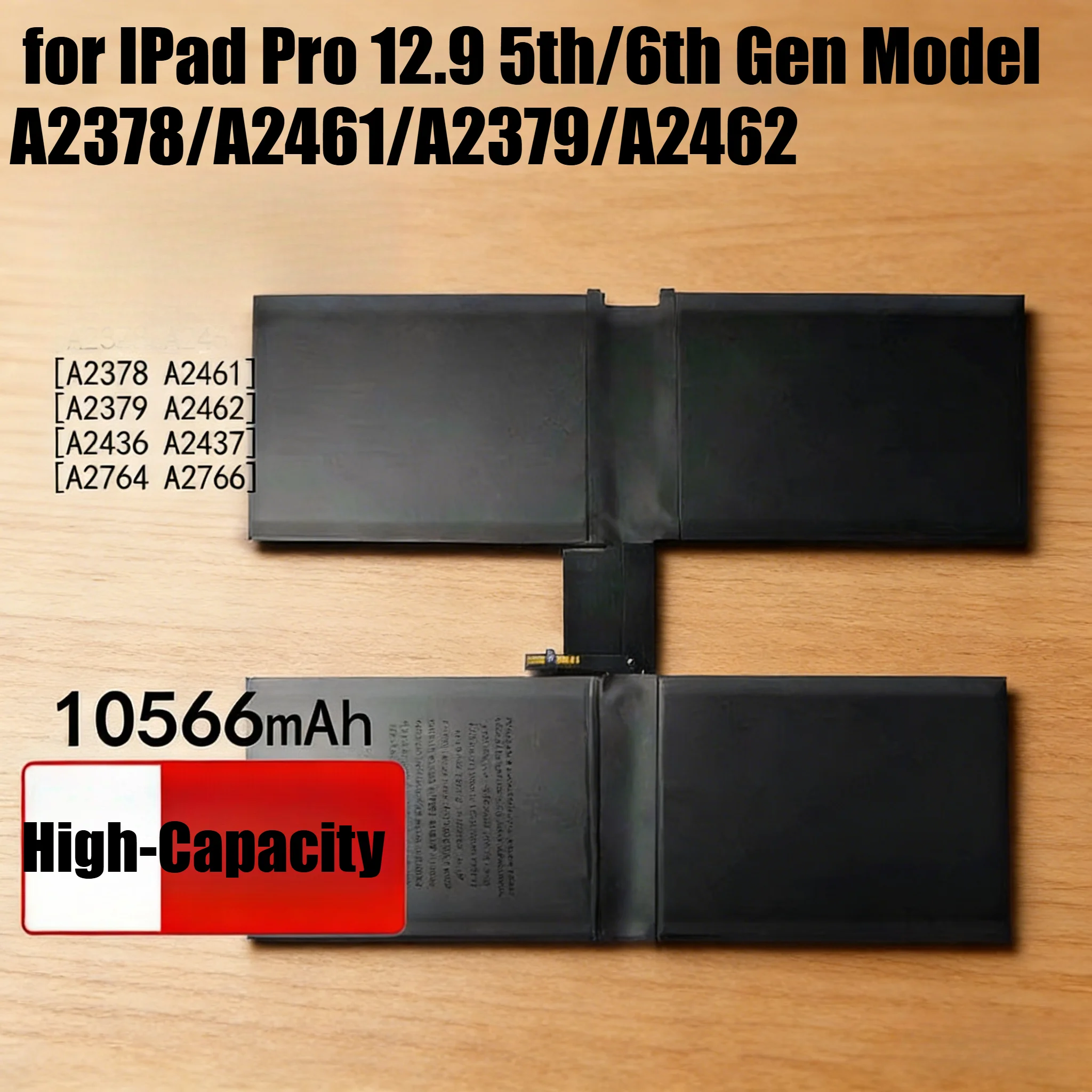 10566mAh High-Capacity A++ Grade Battery for IPad Pro 12.9 5th/6th Gen Model A2378/A2461/A2379/A2462 Premium Replacement
