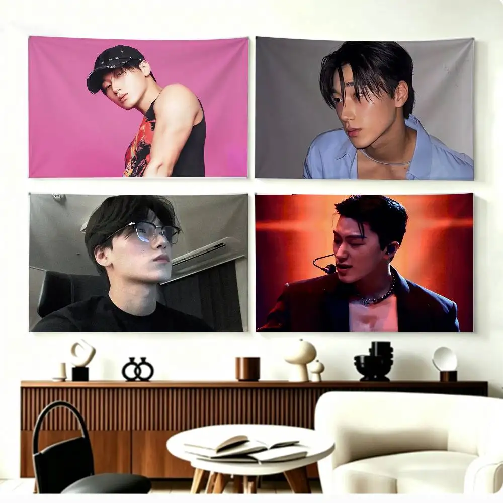 Aesthetic Boyfriend Vibe C-Choi San   Flags Wall Hanging Background Art Banner for Bedroom Home Outdoor Decor