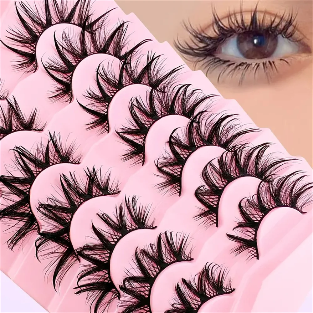 7 Paar trendige Manga-Wimpern im Wet-Look, kräftiges Volumen & Schwung, langanhaltendes Augen-Make-up für besondere Anlässe & täglichen Glamour – Detail 5