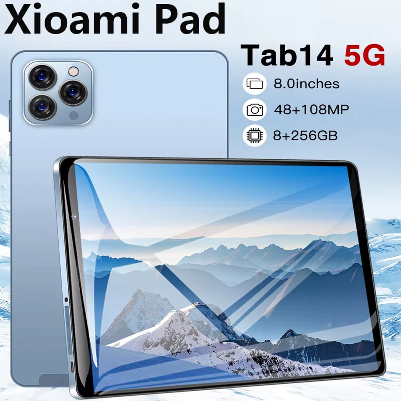 New Global Model Tablet Tab14 8-inch Android 12 16GB 1TB GPS WPS 5G Dual SIM HD Wifi Bluetooth HD Screen Hot Tablet PC Portable