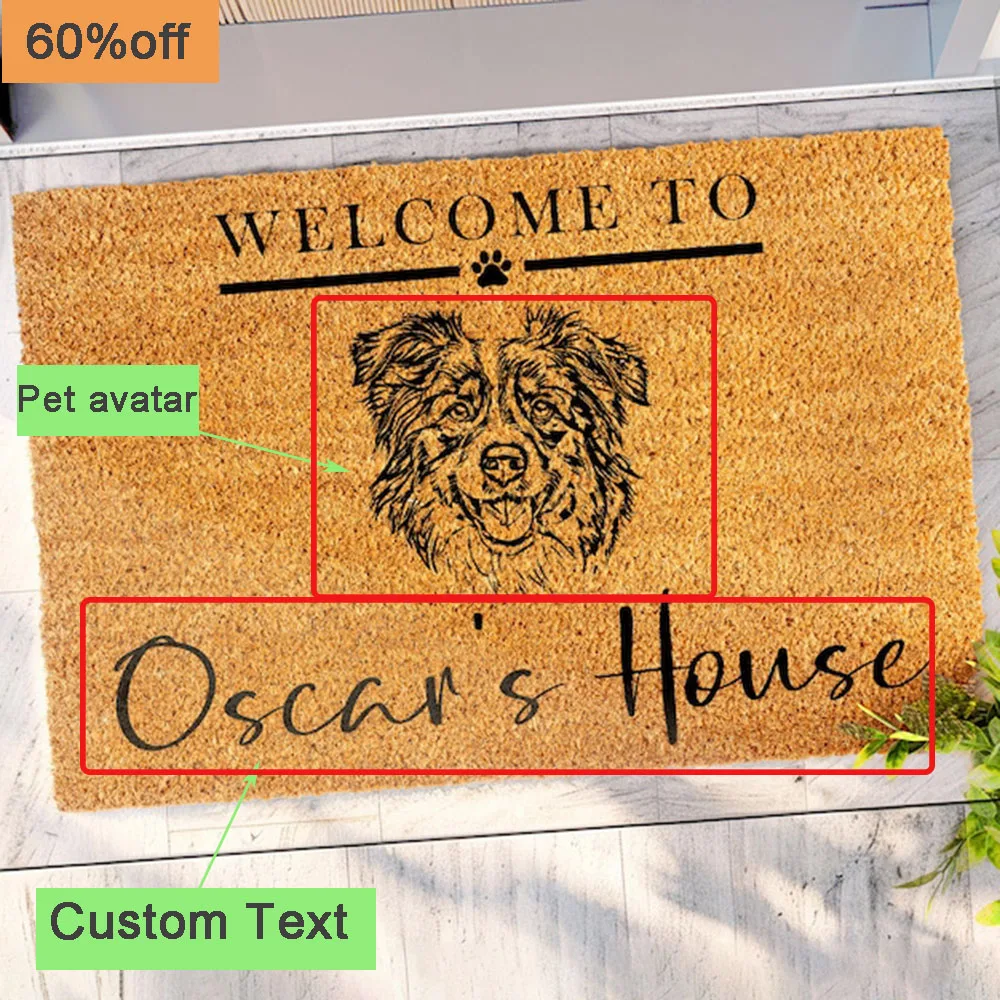 

Настраиваемый персонализированный коврик для любителей домашних животных, уникальный изготовленный на заказ новый домашний коврик для домашних животных и популярные новые украшения для дома