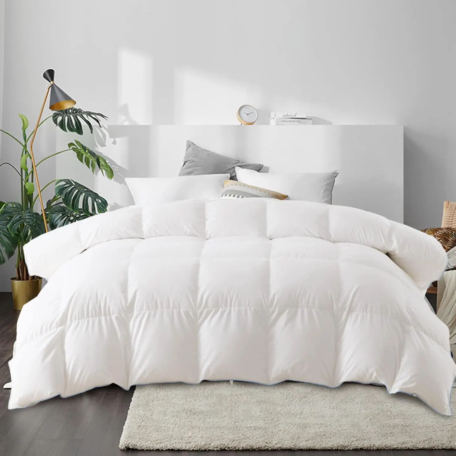 Heavyweight Goose Feather Down Comforter- Twin Size Winter Duvet- Ultra Soft 850 Fill Power Hotel Collection 42oz Thick Duvet