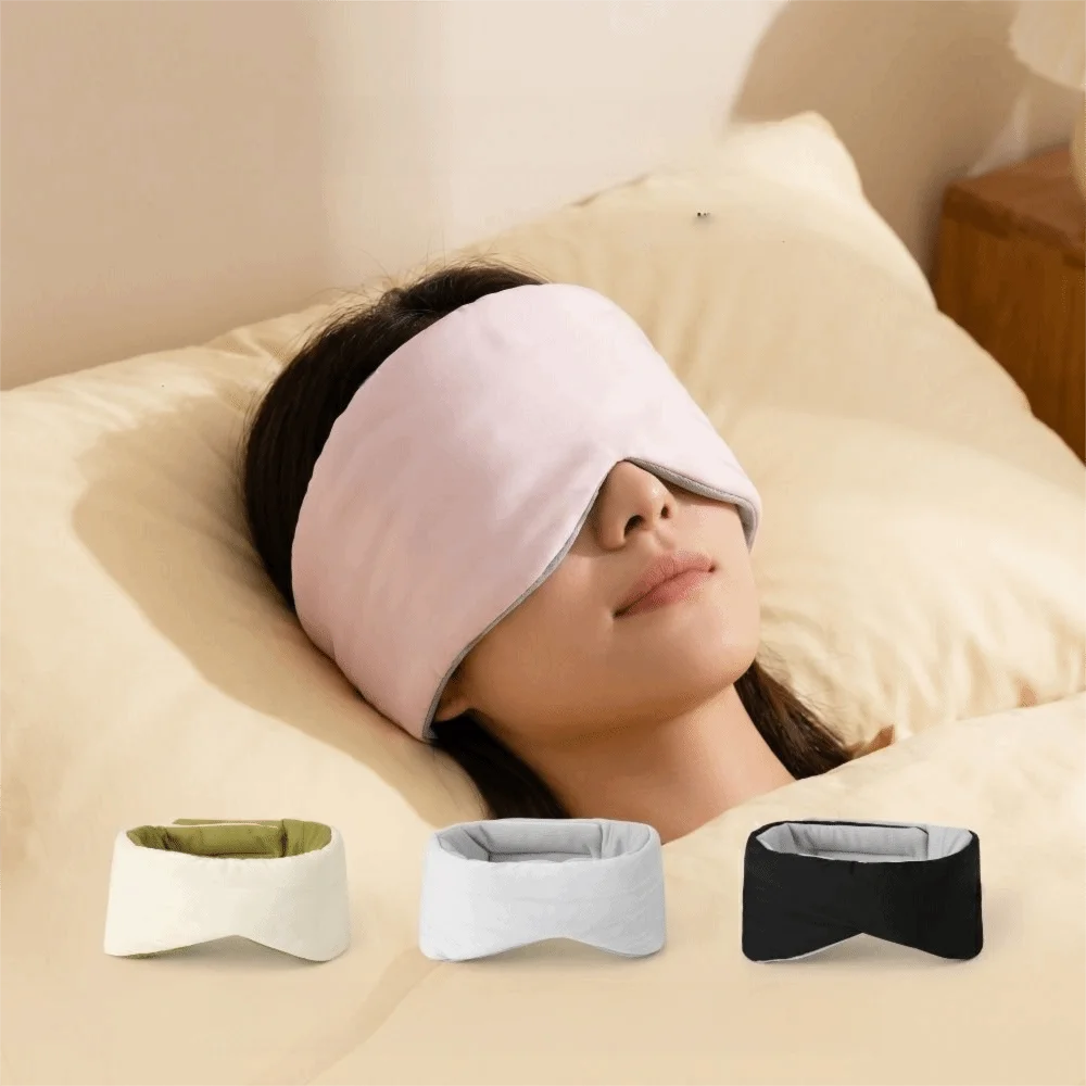 Gentle Pressure Weighted Eye Mask Full-Coverage Adjustable Sleep Eye Cover Light Blocking Sleep Aids Travel Relax Eyepatch