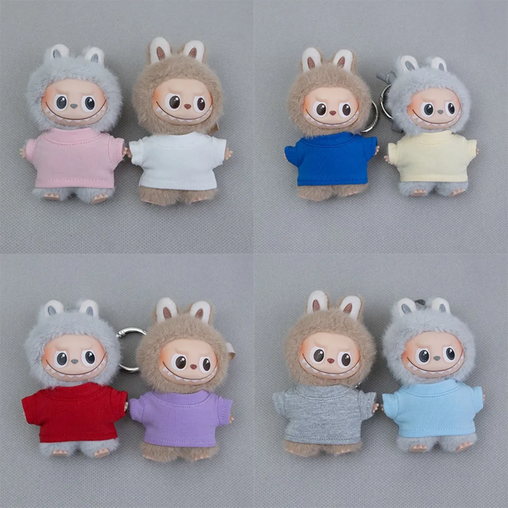 

Одежда для кукол Labubu 10 см, однотонная футболка, нарядные аксессуары для кукол, практические способности, детские подарочные игрушки