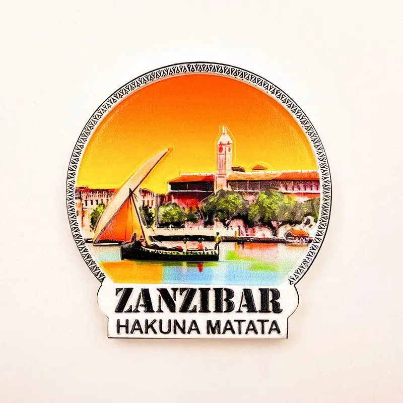 

Africa Zanzibar Refrigerator Magnet Travel Souvenir Creative Architecture Landscape Decoration 3D Resin Magnetic
