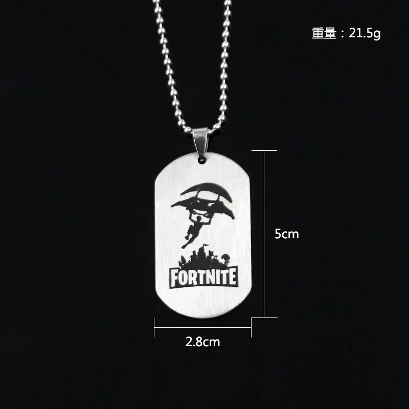 Fortnite Anime Necklace Stainless Steel Hang Tag Necklace Metal Crafts Fashion Pendant Accessories Dropshipping