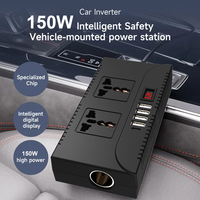 150W 300W Peak Car Inverter 12V 24V to 110V 220V Universal 5 Charging Ports 20W Fast Charge 8 Protections Lightweight Quiet Effi