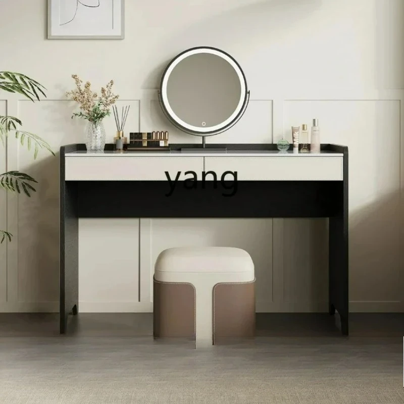 LMM  Minimalist Dressing Table Bedroom Small Apartment Light Luxury Modern Stone Plate Makeup Table
