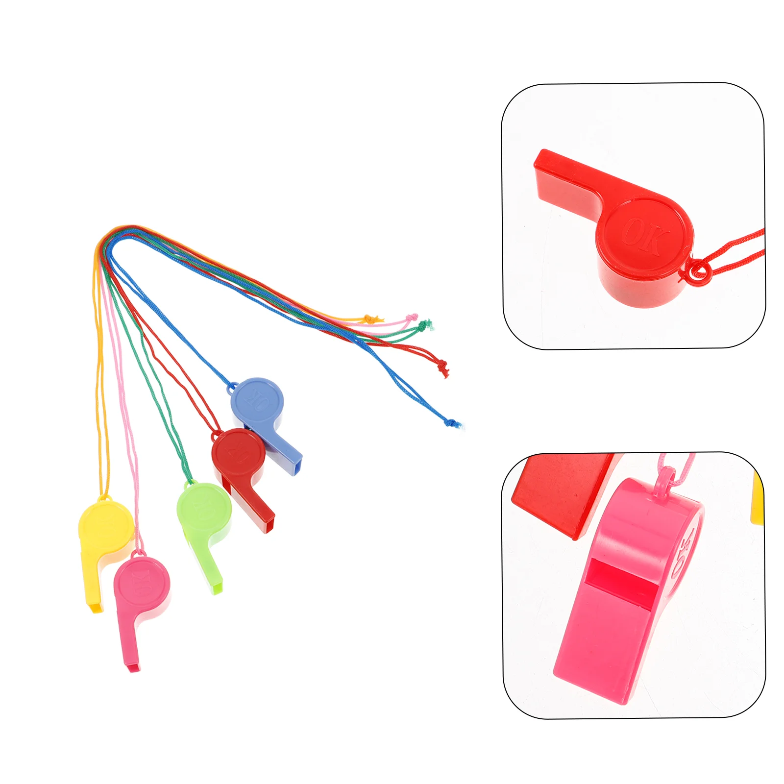 

24 Pcs Whistle Referee Emergency Cheering Colorful Racing Car Wedding Gym with Lanyard Plastic Hanging Pendant