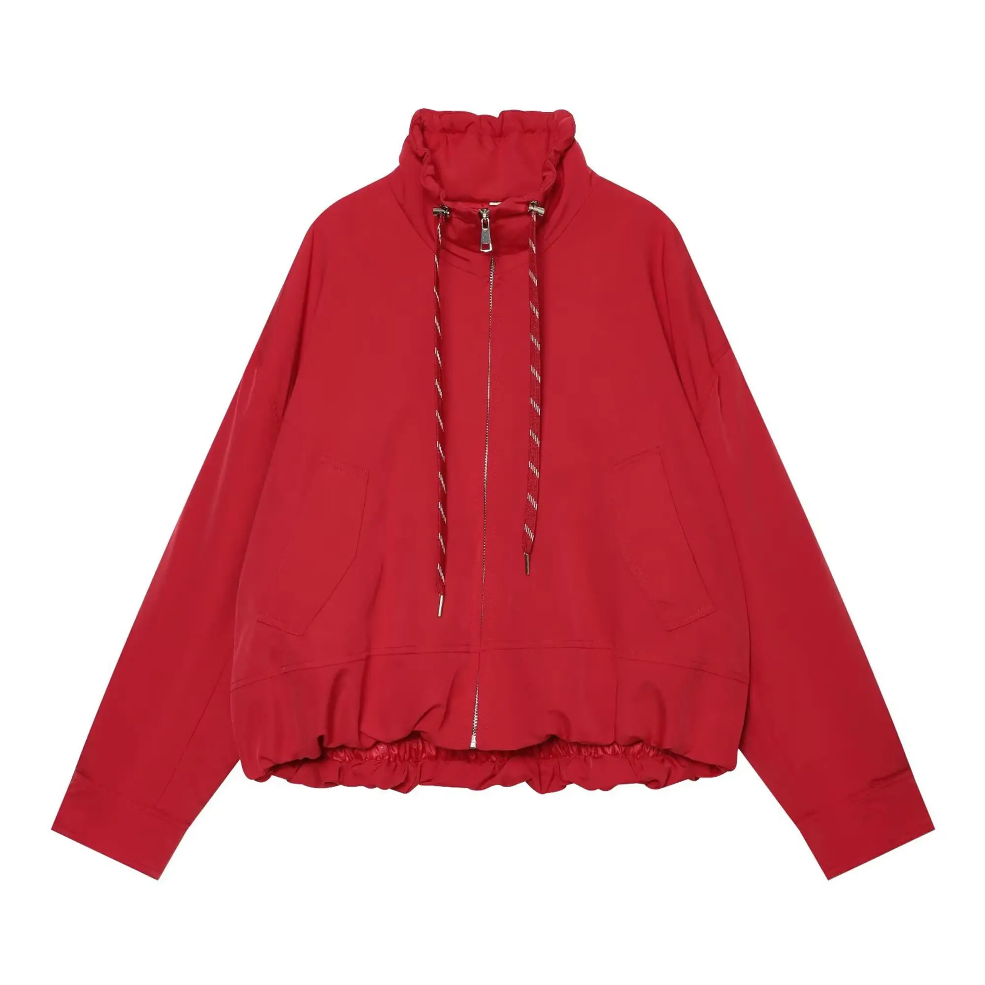 TFMLN Winter Damen Baumwollmantel, Neuer Vielseitiger Lässiger Langarm-Stehkragen-Jacke mit Kordelzug, Warme Einfarbige Baumwolljacke für Frauen – Detail 4