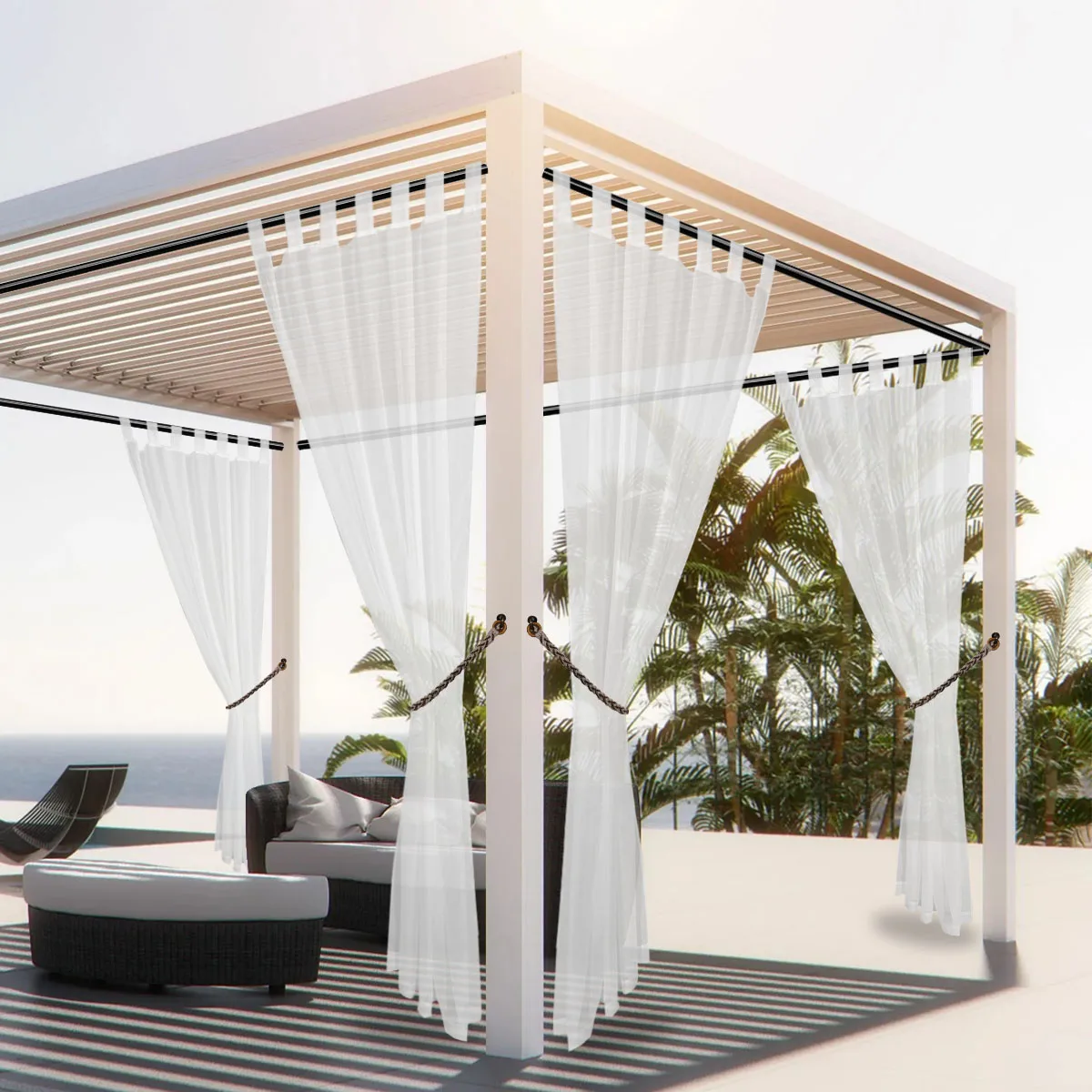 ستارة خارجية شفافة بسطح علوي ، ألياف بوليستر شفافة ، مقاومة للماء ، شرفة ، كابينة #6