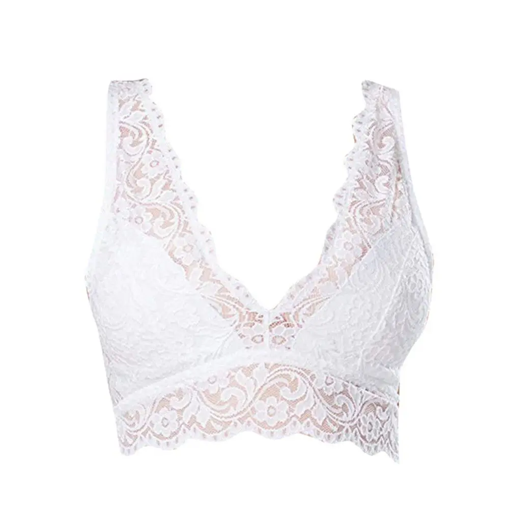 

Plus Size Breathable Comfortable Solid Color Hollow Out Women Bra Underwear Bralette