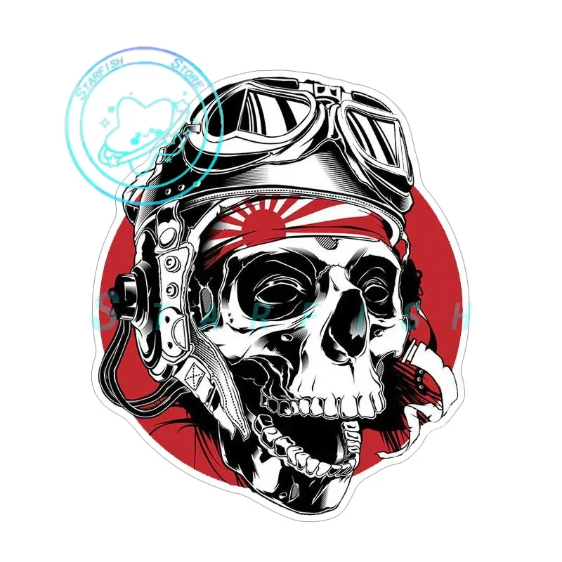 

Creative Skull Vinyl Sticker Car Motorcycle Bumper Body Rear Window Helmet Decoration Sticker Waterproof and Sunscreen