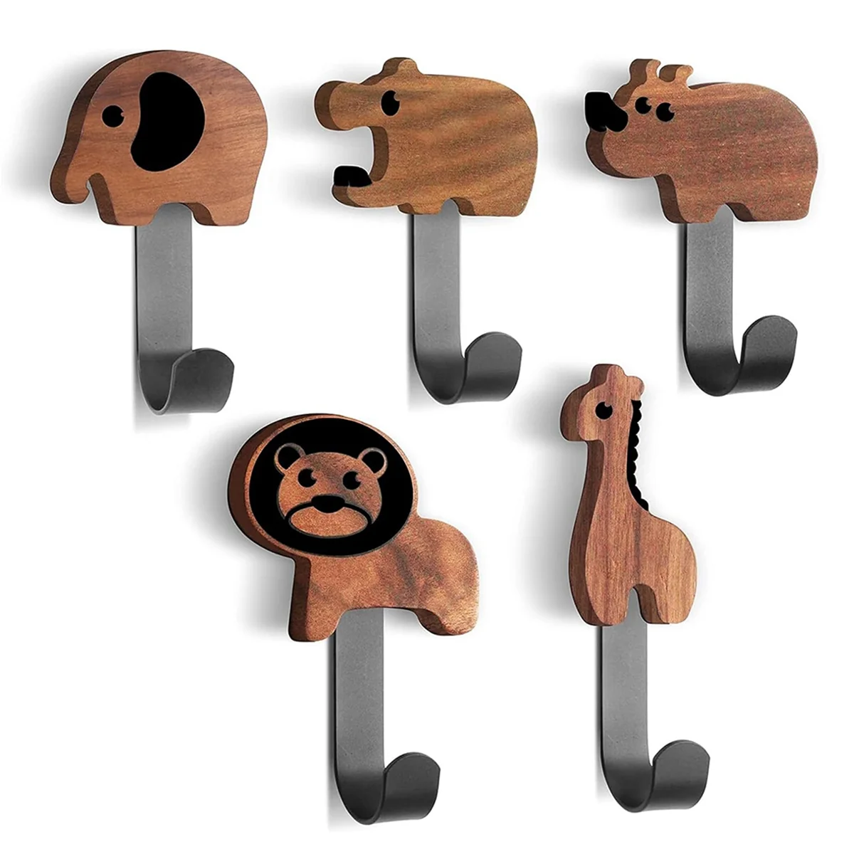 

5Pcs Wood Cute Animal Coat Hooks, Coat Rack, Coat Rack Wall Mount, Wall Hooks for Hanging, Bathroom Bedroom Home Decor