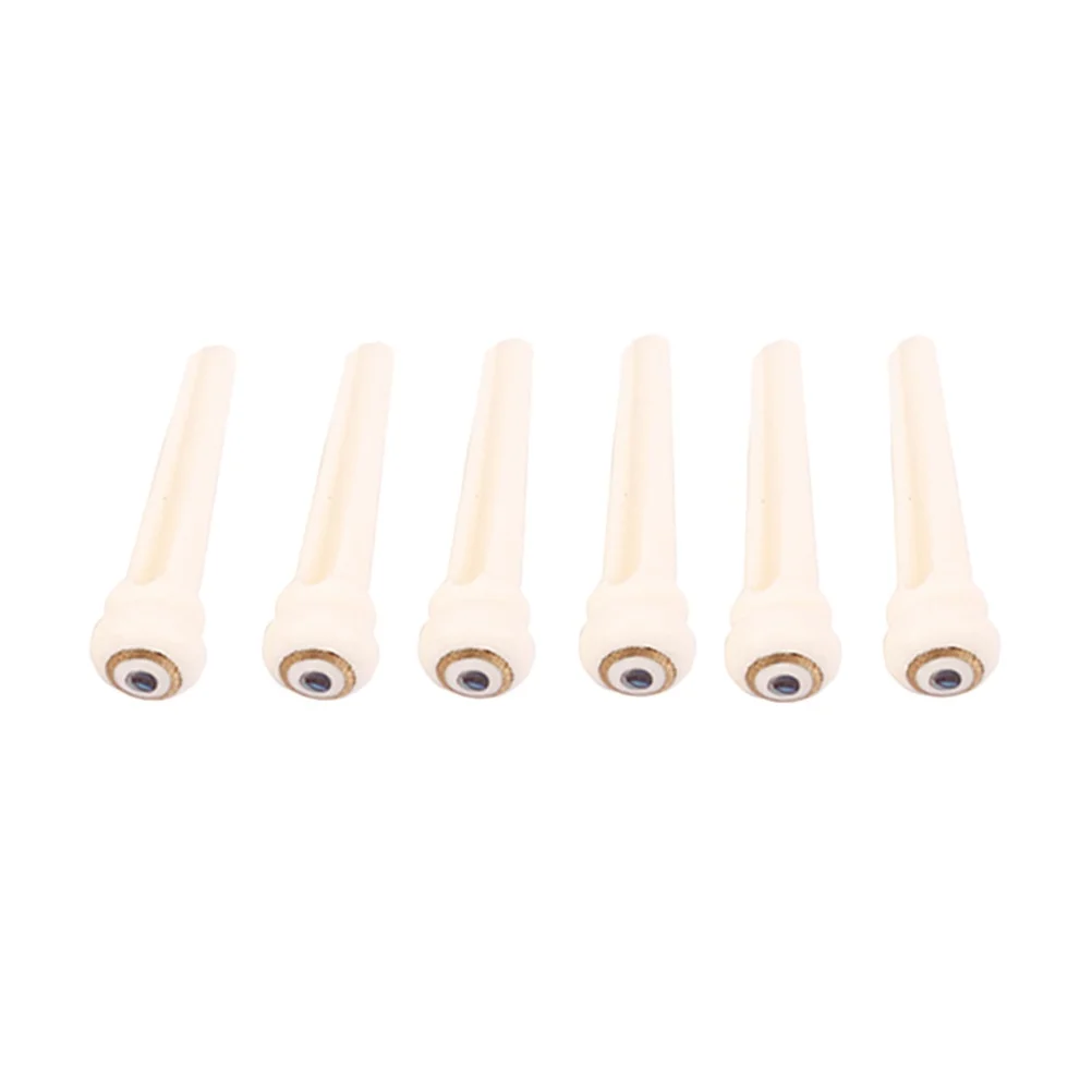 

6 Pcs Bob Bone String Nail Guitar Pegs End Pin Ivory Parts Acoustic Bridge Pins