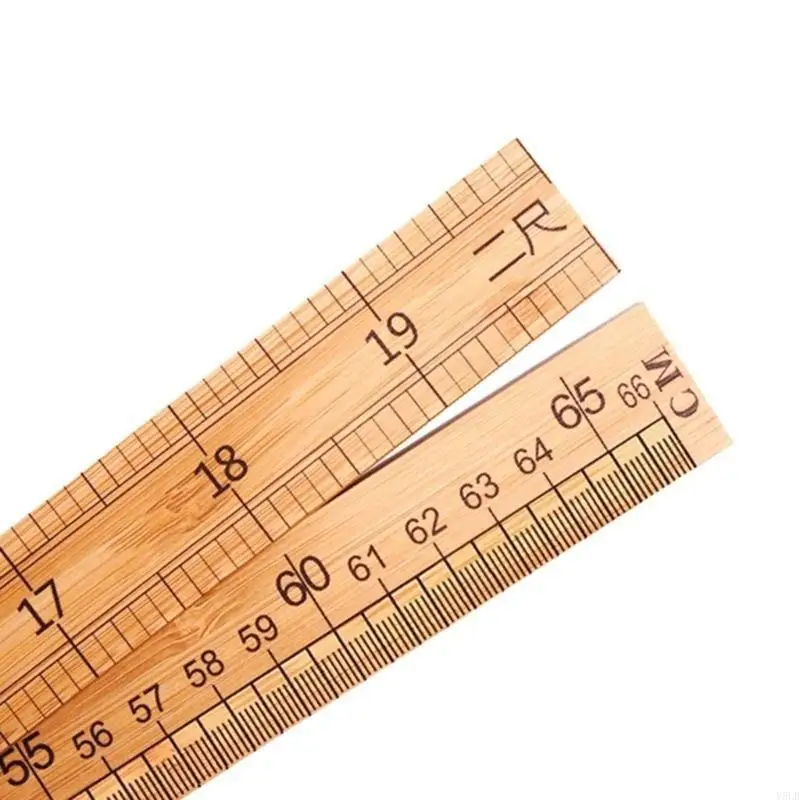 

Y5LB Wooden Ruler 12Inch 24Inch Double-Sided Scale Rulers Measuring Ruler