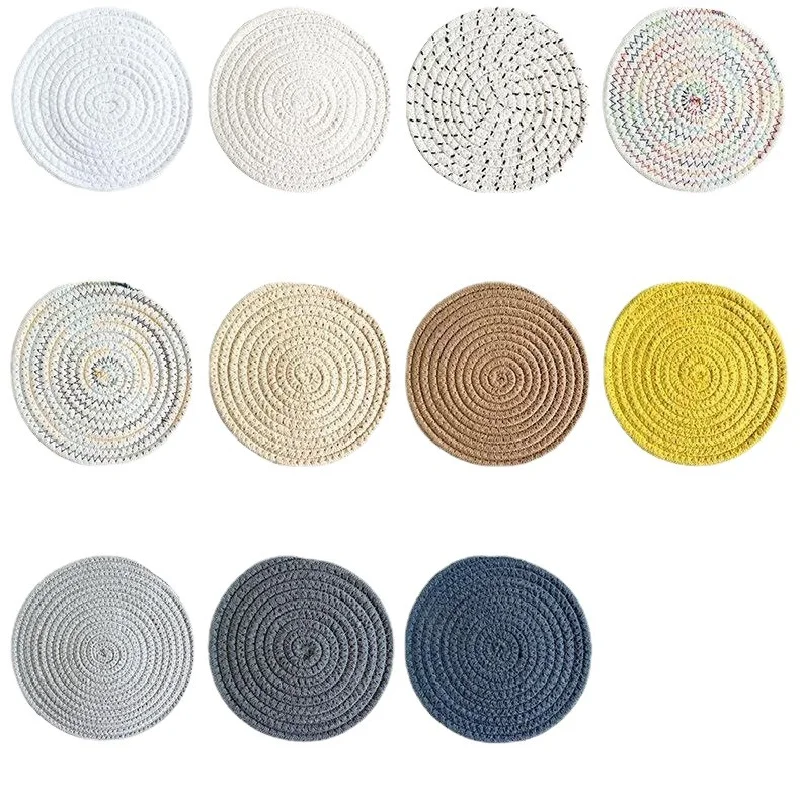 Household kitchen cotton rope table mat, coaster, heat‑resistant pad, anti‑scald cup mat, and pot holder kitchen ornaments view 5