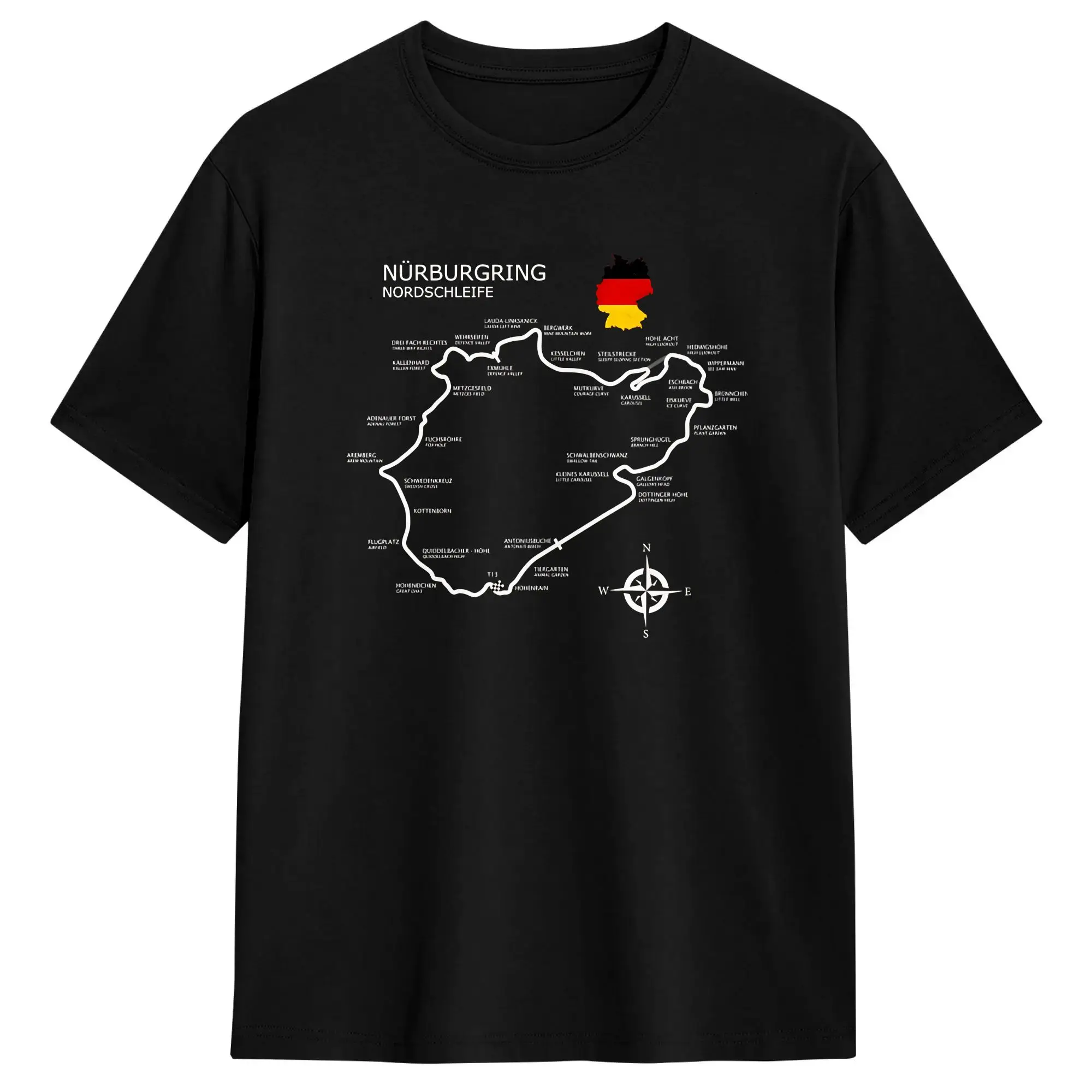 Das Nürburgring-T-Shirt für Erwachsene, Vintage-T-Shirts, Sommer-T-Shirt mit Rundhalsausschnitt, Harajuku-T-Shirt, heißer Verkauf, Kleidung in Übergröße – Detail 1