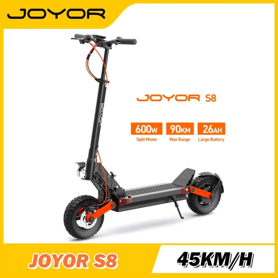 JOYOR S8 Electric Scooter 600W Motor 48V 26AH Battery 10 Inch Tires 25 km/h Max Speed 90km