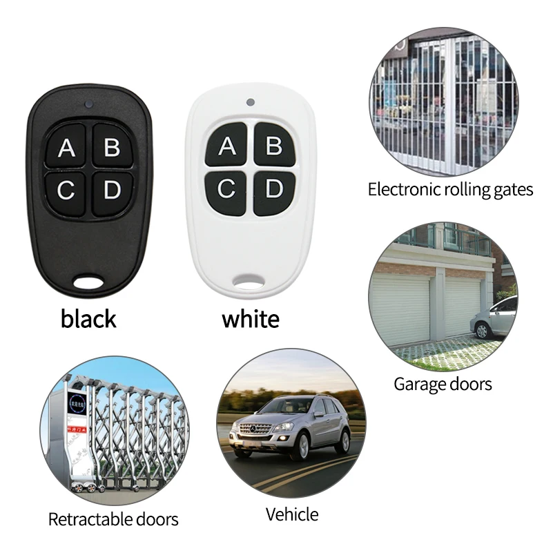 Universal 433MHz Remote Control Garage Door Opener Wireless Transmitter 4 Keys Duplicator Clone Electric Door Key Copy Remote