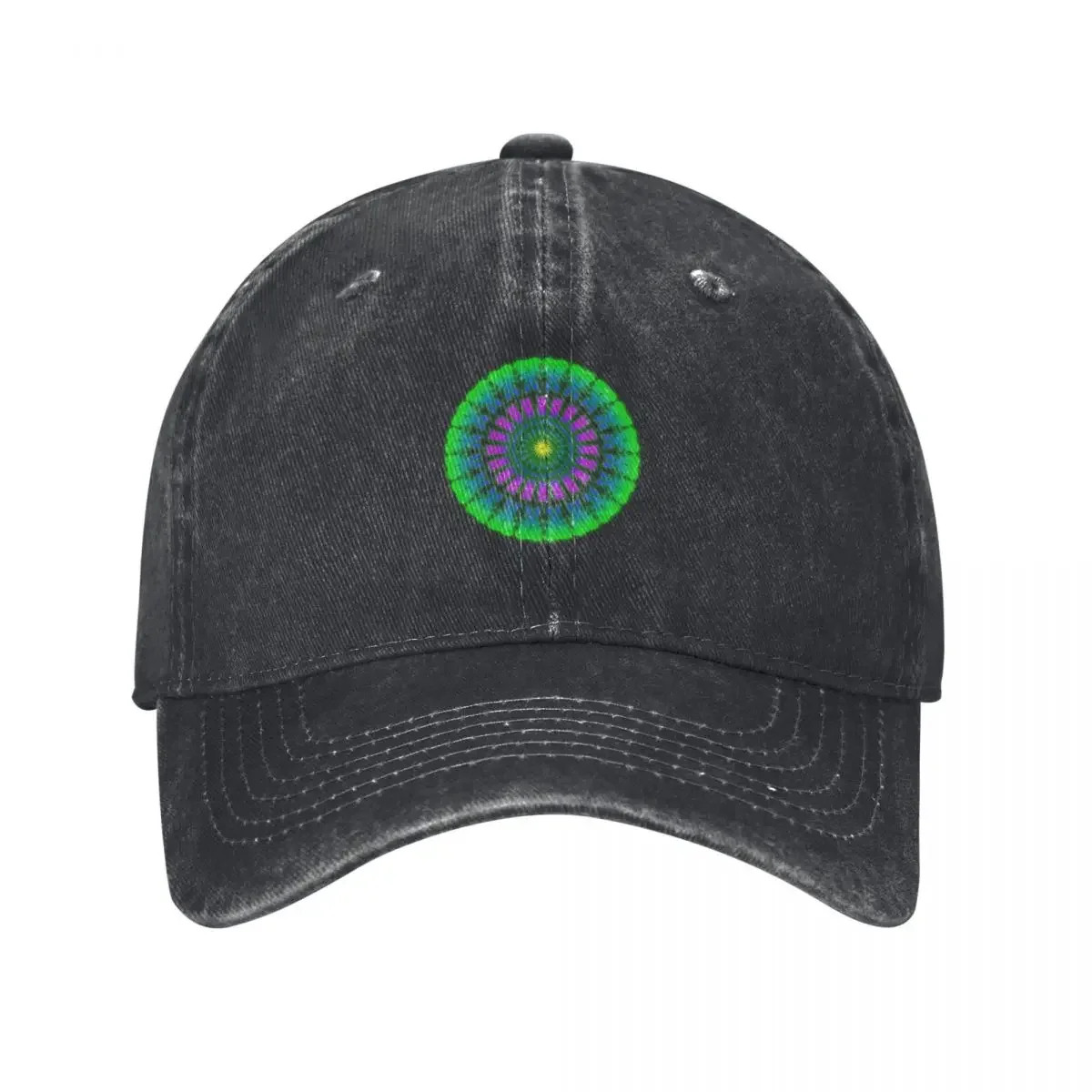 Mandala neon multicolor art Baseball Cap Sunhat fishing hat Trucker Cap For Men Women's