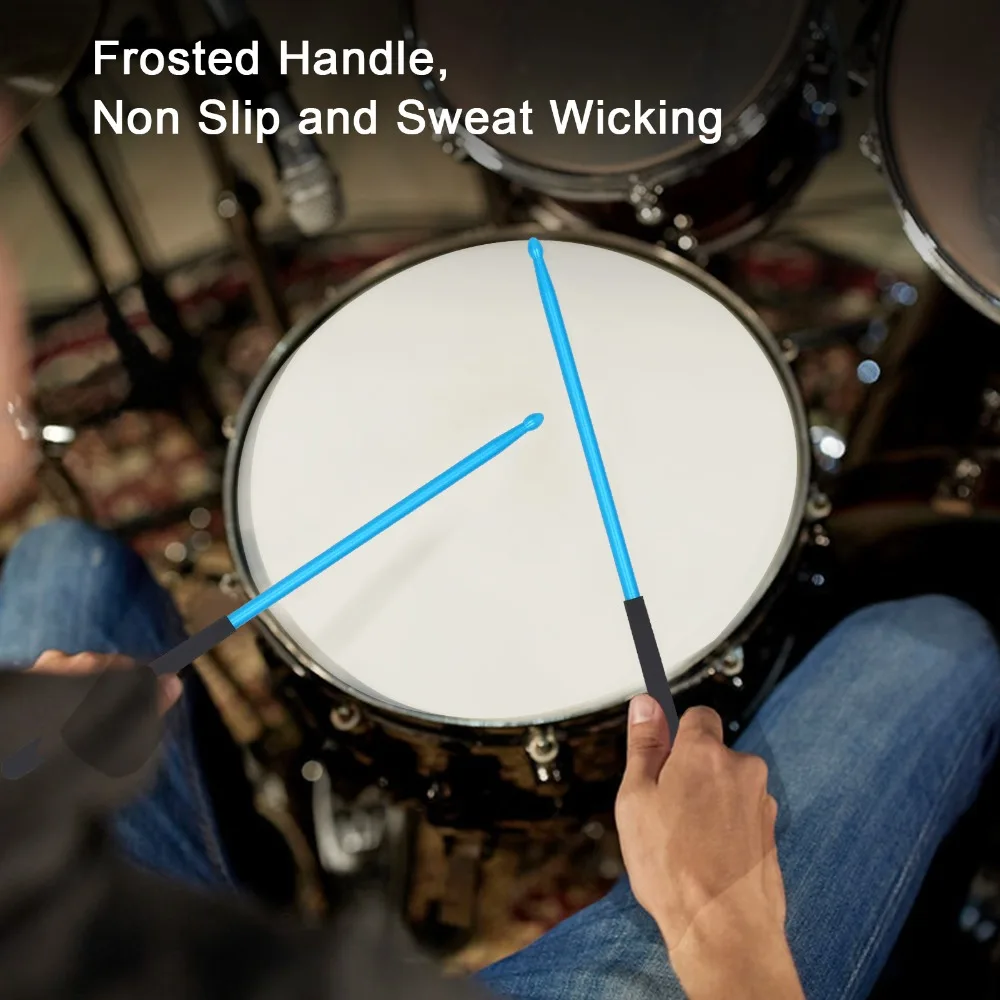 ​5A ​Drum Stick​ Rubber Handle​ ​Aluminium Alloy ​Aluminium Alloy Drum Stick​ ​Blue/​Silver Solid Power Boosting​