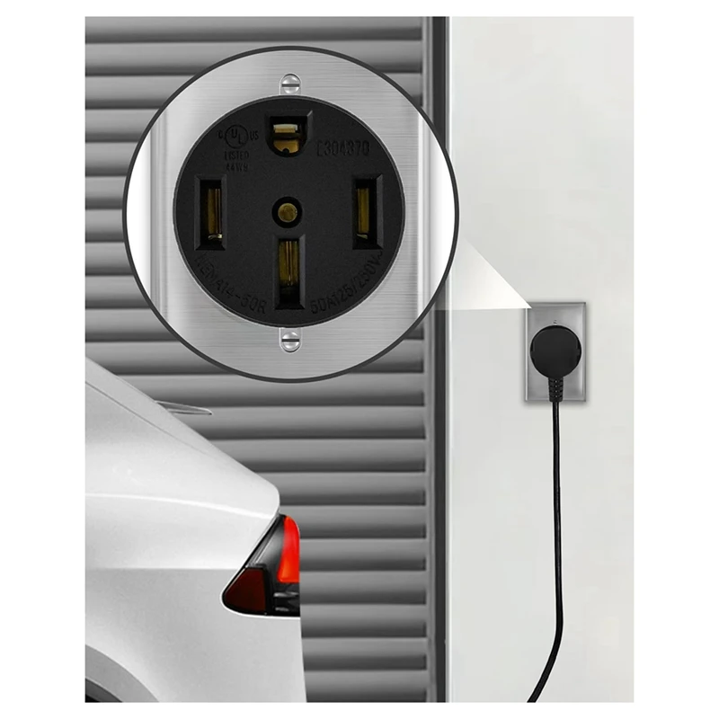 NEMA14-50 Outlet By Industrial Grade No Overheating Or Melting, Metal+Plastic EV Charging 50Amp 125/250V Receptacle