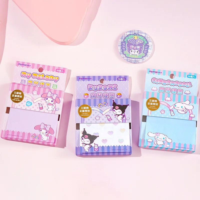 12pcs/lot Sanrio Melody Kuromi Cinnamoroll Memo Pad Cute Sticky Note Stationery Label Notepad Planner Sticker Post School Supply