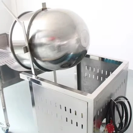 

Электрическая машина для попкорна из нержавеющей стали для домашнего использования, форма шара для попкорна с горячим воздухом, ручная перемешивка