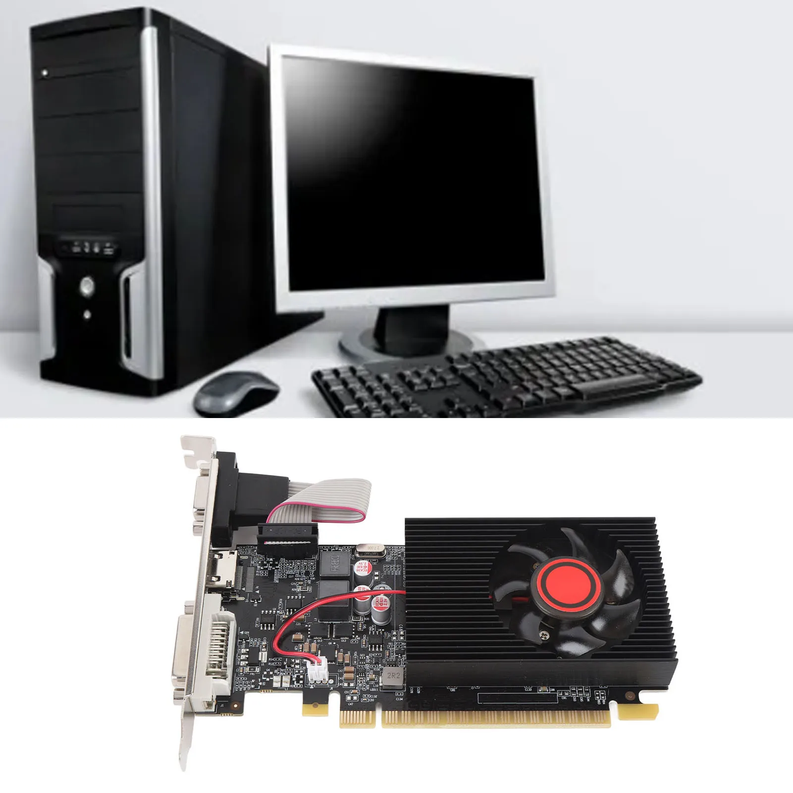 

Gaming Video Graphics Card 500MHz 600MHz Efficient Heat Dissipation Plug and Play Computer Graphics Card for Wins 10 11