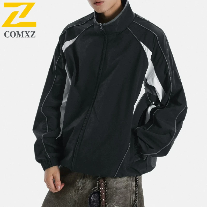 

COMXZ Роскошные мужские куртки 2025 с воротником-стойкой, ветрозащитное пальто для городских исследований, повседневное легкое осеннее пальто в стиле метроплита