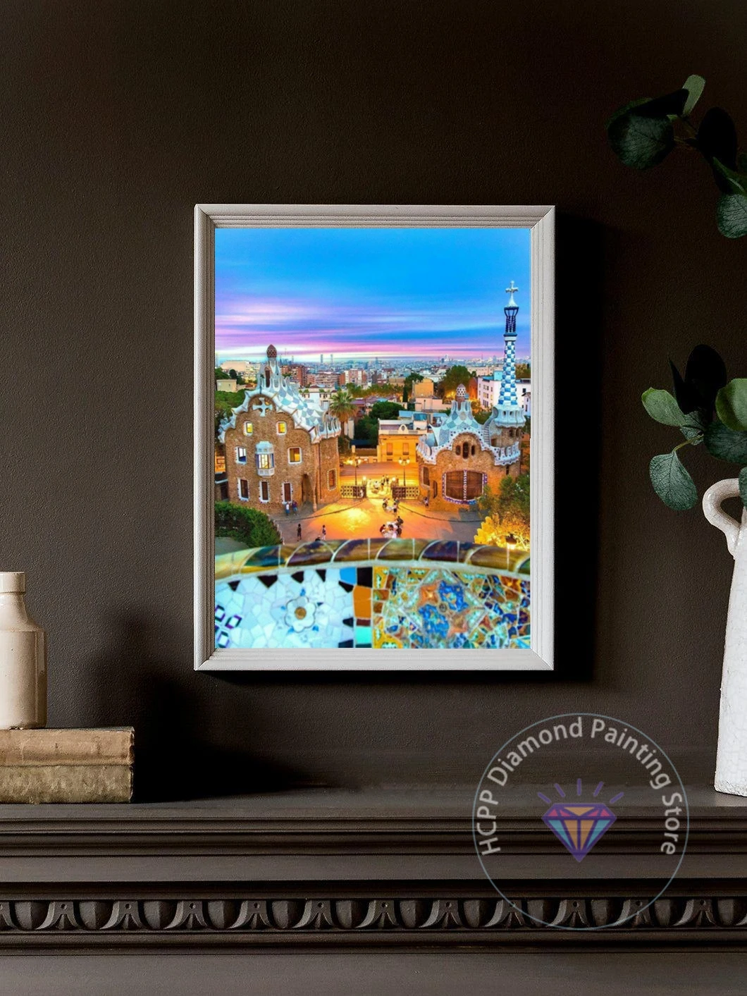 Park Guell Barcelona Spain Scenery  Beauty Carmel Hill Diamond Painting Kit DIY Cross Stitch Handmade Art Crafts Home Decor Gift