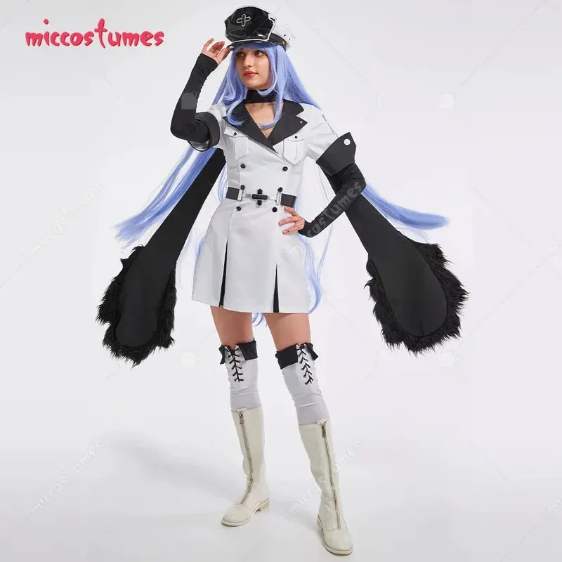 

25COSWomen's Esdeath Cosplay Costume Uniform Dress with Belt Hat Stockings