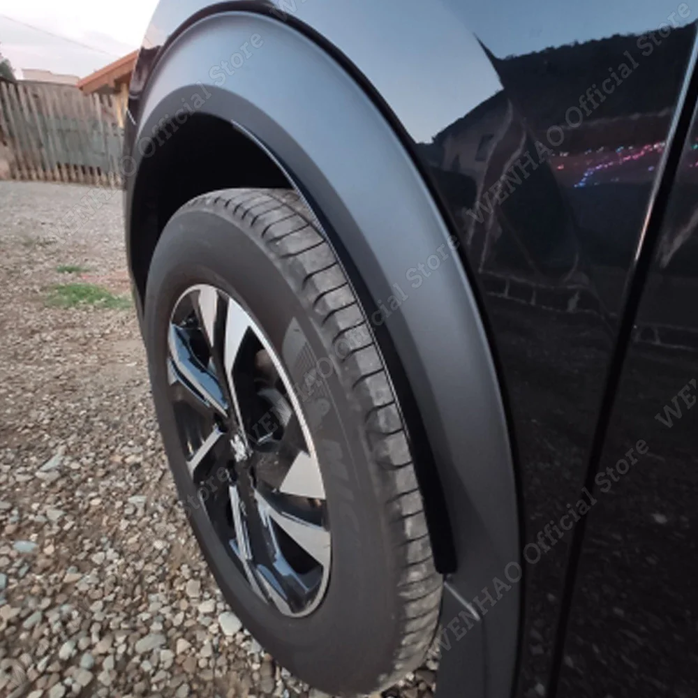 

Car Fender Front+Rear Car Wheel Eyebrow Fender Mudguard Mud Flap Splash Guard For Peugeot 2008 2020-2022 Body Kits Gloss Black