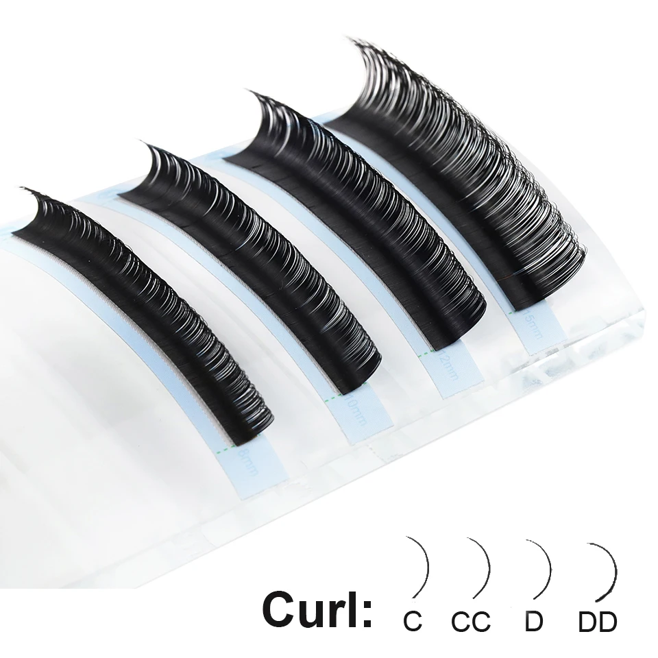 AGUUD J B C D Curl Volume Wimpernverlängerung 0,03 mm Faux Nerz Einzelwimpern Mattschwarz Klassisches Wimpernverlängerungszubehör – Detail 8