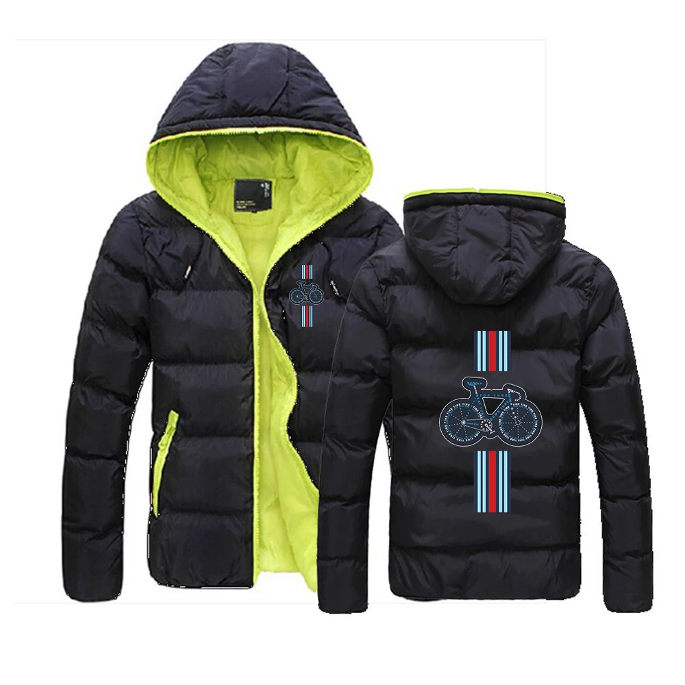 Bike Forever Funny men's six-color cotton coat is suitable for the winter season and features fashionable colors hoodies jacket