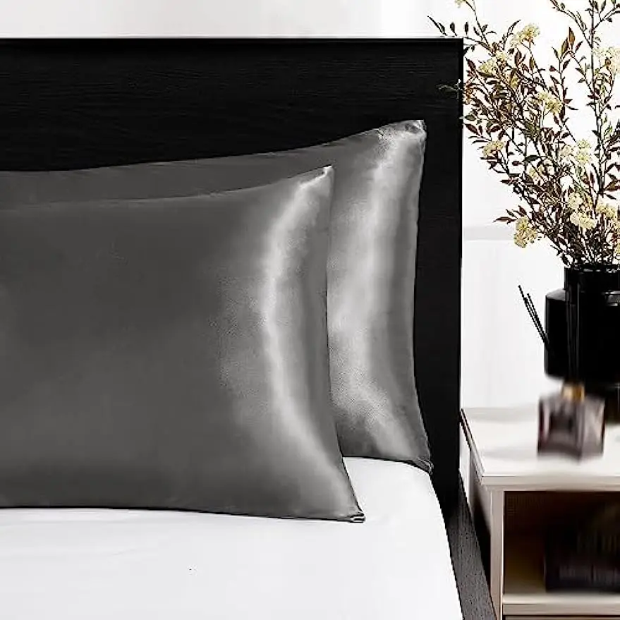 2pcs Satin Silk Pillowcase for Hair and Skin, Coral Pillow Cases Standard Size Set of   Super Soft Pillow Case - view 4