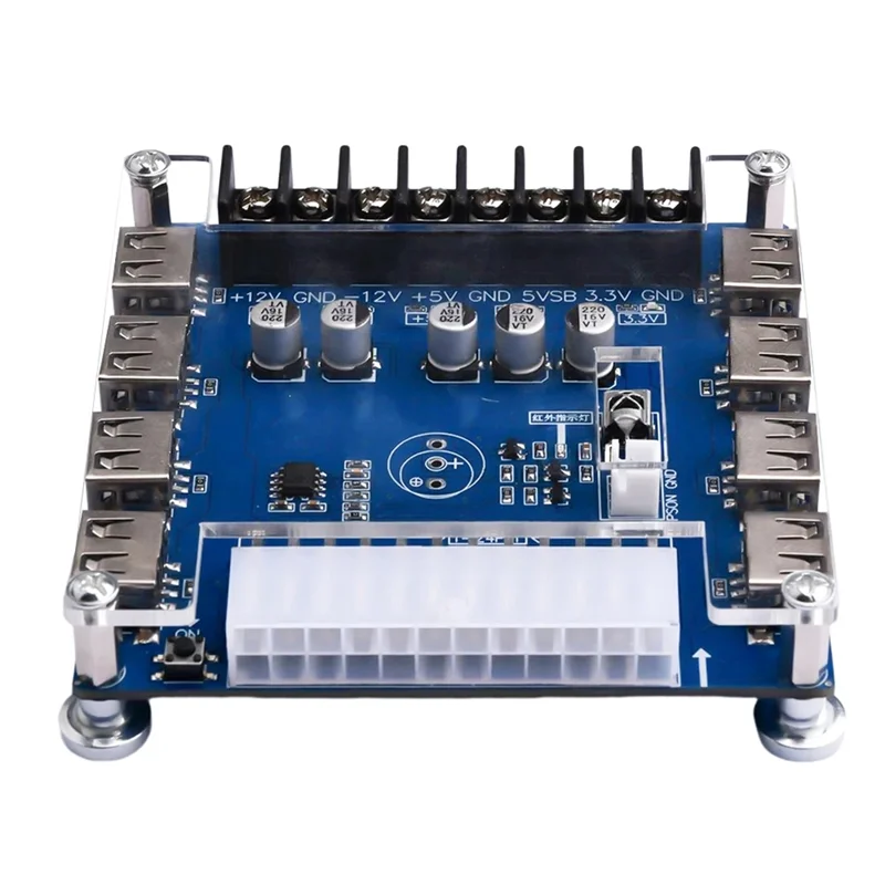 Fonte de alimentação atx VO-20 pinos/24 pinos 5v/2a placa adaptadora de fonte de alimentação para chassi de mesa de carregamento usb, b 1 peça