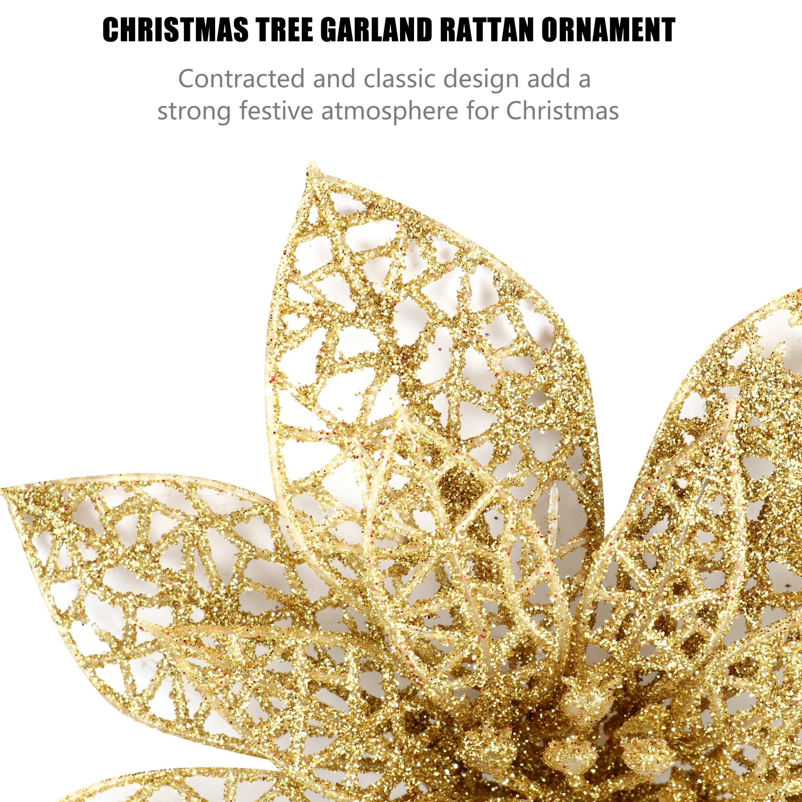 

24 Pcs Home Decor Flower Adornments Decorate Beautiful Fake Flowers Rattan Golden Chic Pendants Bride