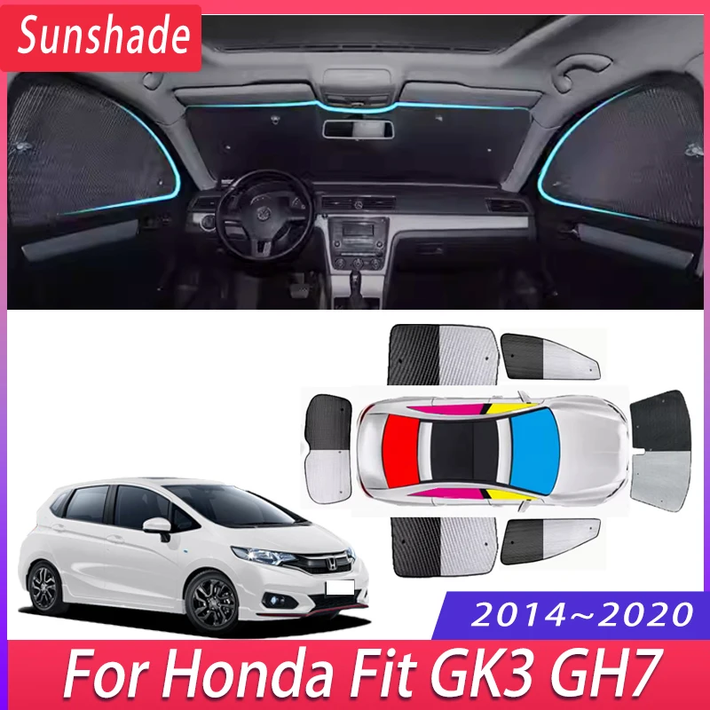 Car Sunshade For Honda Fit GK3 GH7 2014~2020 2018 2019 Auto Insulation Sun Protection Sunshade Windshield Visor Car Accessories