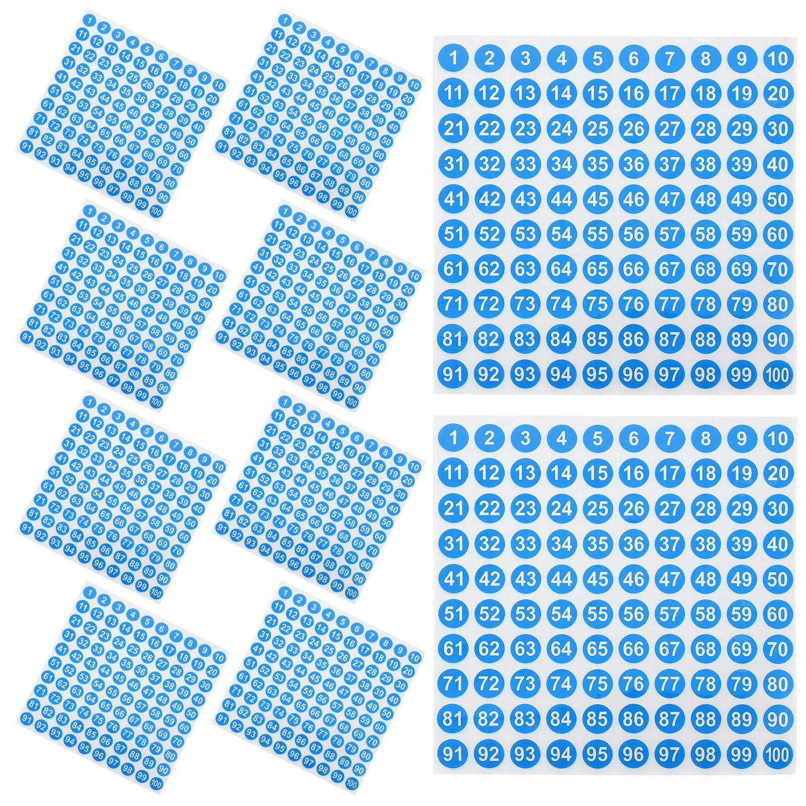 

50 Sheets Sticker Numbers Waterproof Digital Stickers Small Round Labels Copper Plate Office
