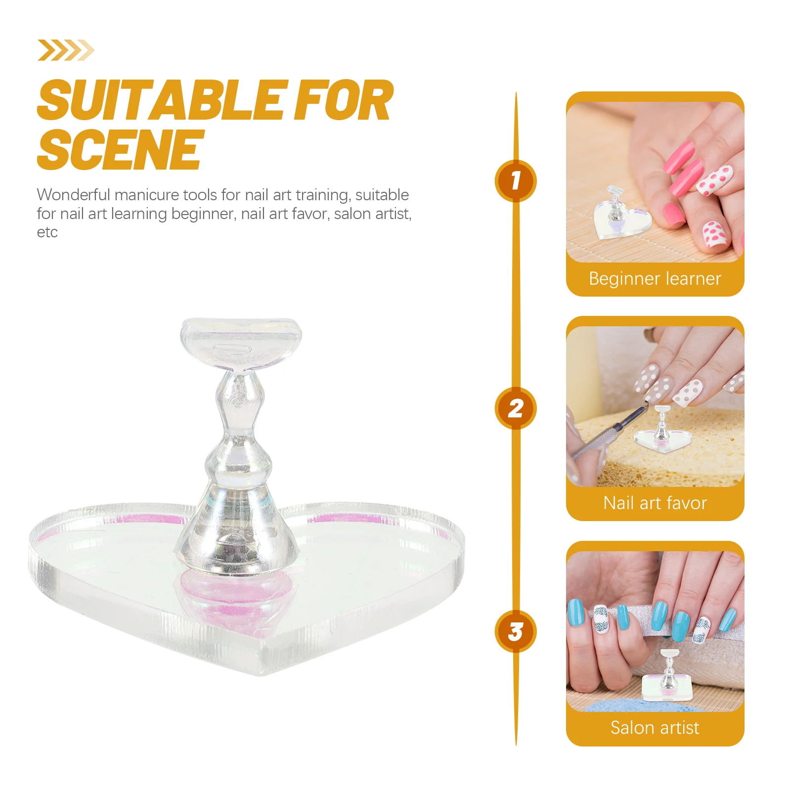 

1Set Nail Practice Stand Portable Base Nail Holder for Painting Nails Salon Artist Training Display Nails Supply