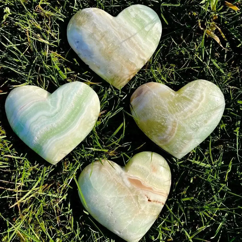 1pc Caribbean Calcite Heart Carving, Unique Crystal Gift for Home & Office Decor, Perfect for Christmas, Valentine's Day Gifts
