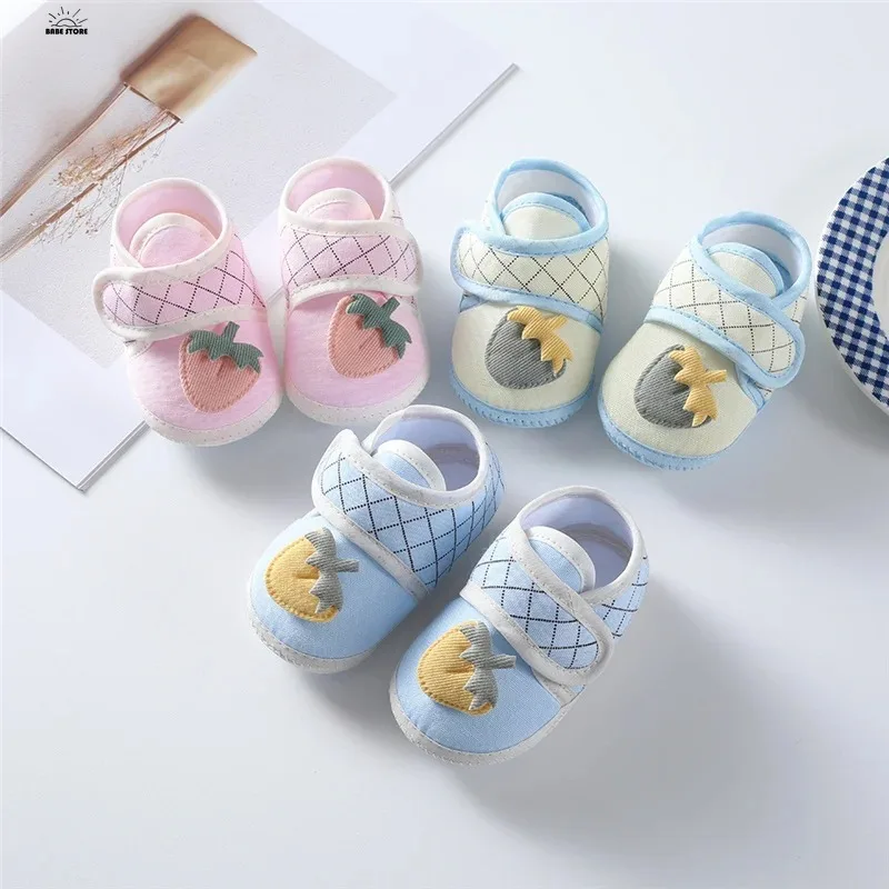 0-12Month Baby Girl Boy Shoes First Walkers Cotton Soft Newborn Baby Shoes Cute Infant Toddler Baby Shoes for Girls Boys Spring