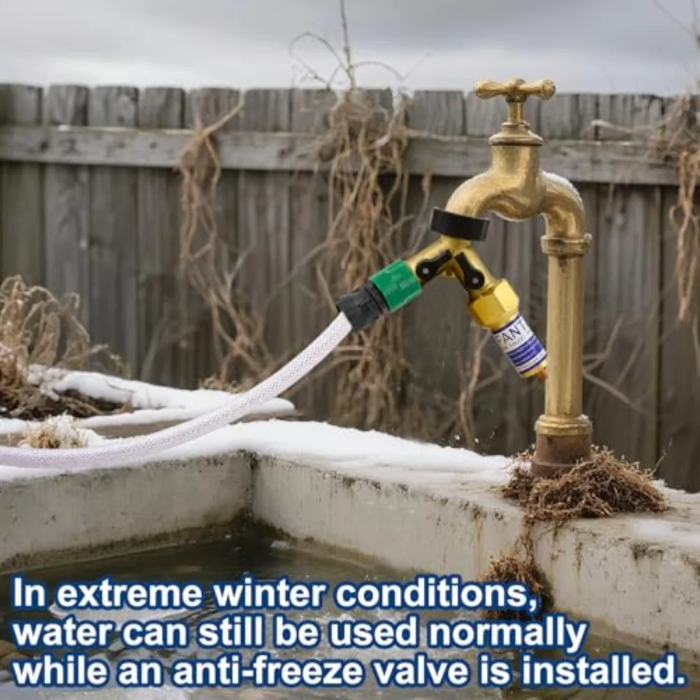 Messing vorstbestendige klep met Y-slangsplitter 34 inch voor buitenkraan Vorstbescherming Geschikt voor 34 inch schroefdraad