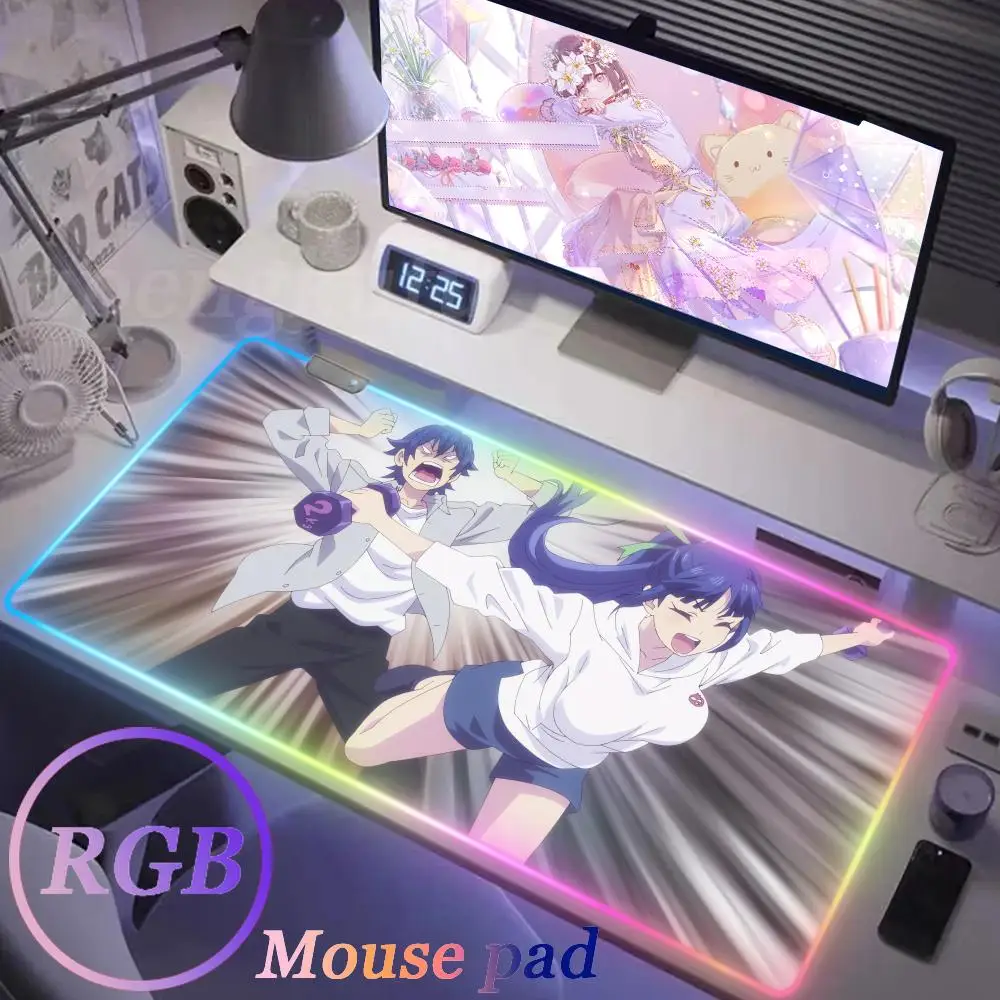 Goddess Cafe Anime Mouse Pad RGB Non-Slip Rubber New products Edge Desk accessories Laptop Gamer locking Size For E-sports