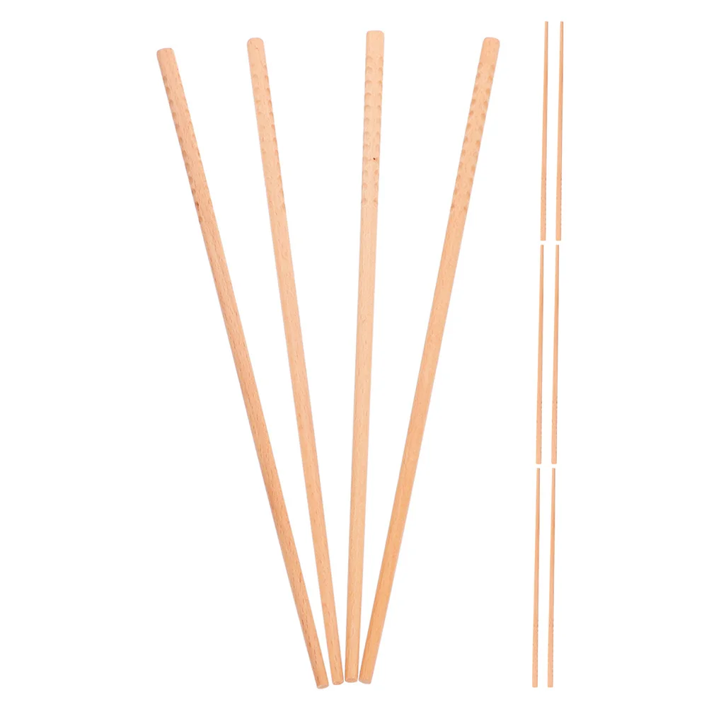 

5Pairs Long Birch Wood Chopsticks Extended Design for Frying Hotpot Cooking Reusable Kitchen Tableware Set Noodles Bbq Serving