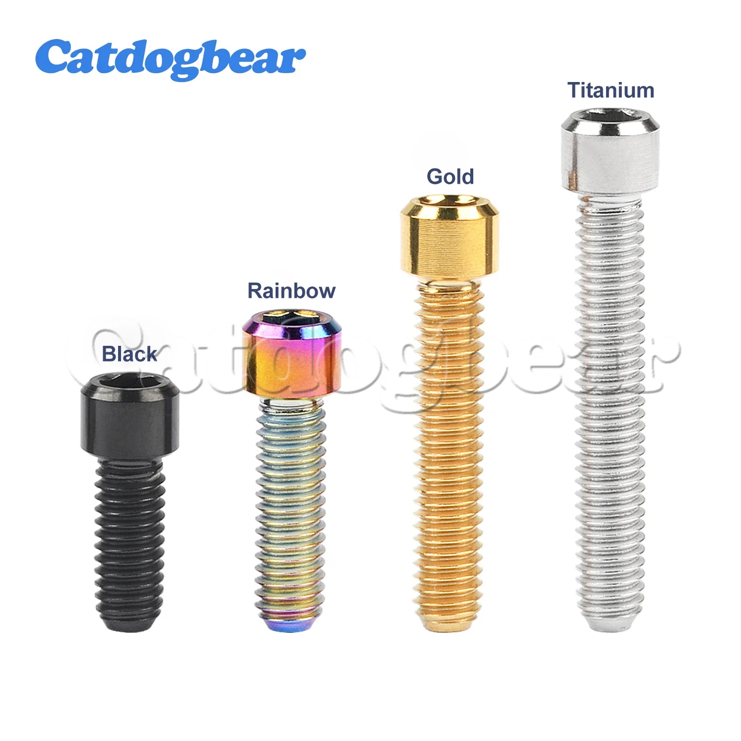 Catdogbear-M4 Titanium Hexagonal Coluna Cabeça Parafuso, Parafusos Fixadores para Bicicleta, 10mm, 13.5mm, 15mm, 20mm, 25mm